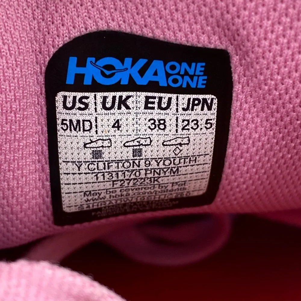 HOKA One One Clifton 9 Peony Mirage Purple Running Shoe Women’s 6.5 / Youth 5 - Picture 12 of 12